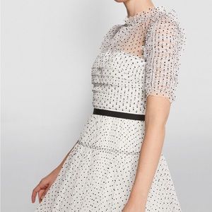 SELF-PORTRAIT Tiered polka dot Floral Lace Mini Dress . Size 0